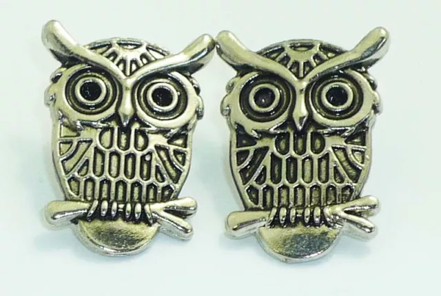 Süße vintage Eule / Owl rockabilly pin up Eulen retro Ohrstecker Ohrringe silber