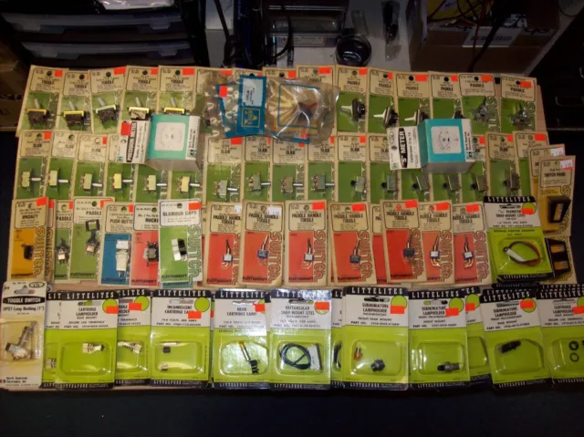 Huge Lot NOS Vintage Assorted Switches Lamps Meters GC Littlefuse 100 Pieces
