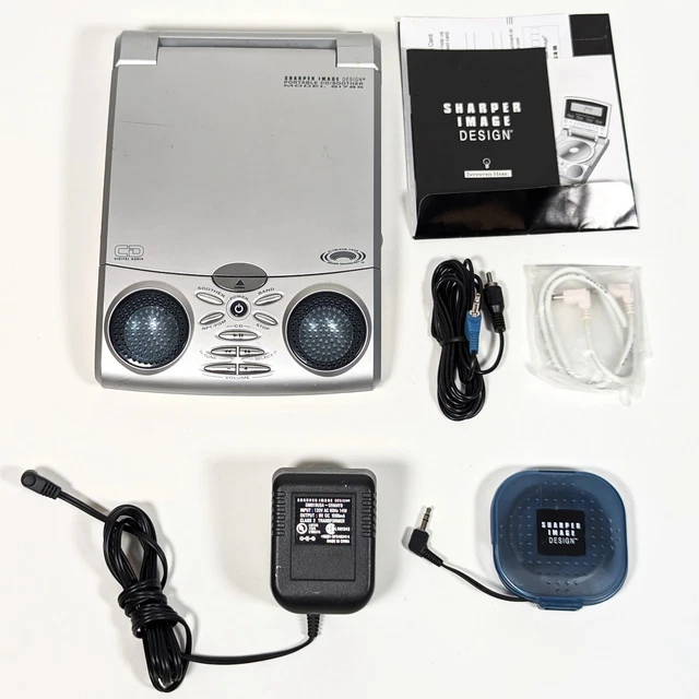 SHARPER IMAGE PORTABLE CD Player Radio Sound Soother Alarm Clock Model