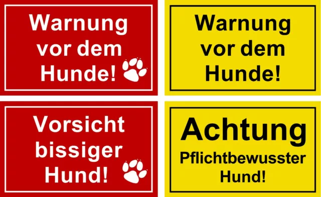 ☆ Schild - Warnung vor dem Hunde / Vorsicht bissiger Hund 250x150 (Achtung)