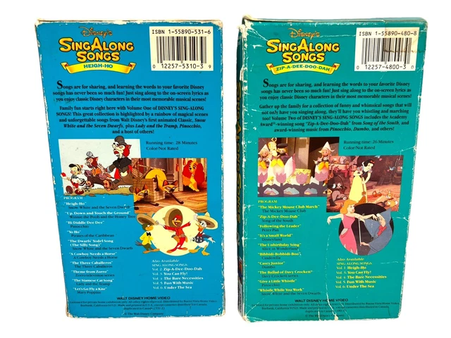 DISNEY SING ALONG Songs VHS Video Cassette Tape Lot of 6 Snow White