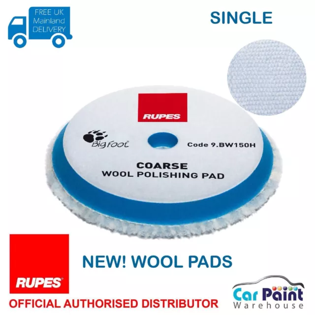 Rupes BigFoot 9.BW150H Blue COARSE Wool Polishing Pad 130/145mm Detailing