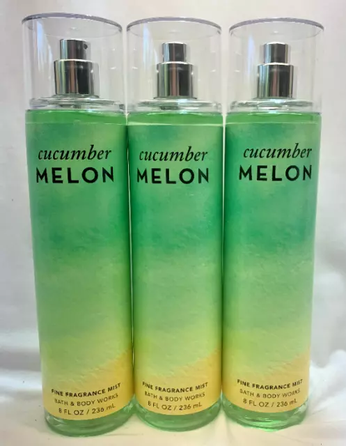 3 CUCUMBER MELON Fine Fragrance Mist Bath & Body Works 8 fl oz