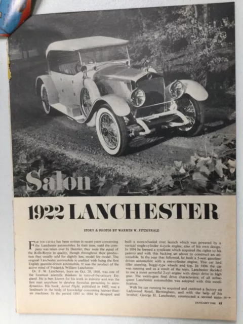 LLLArt16 Vintage Article Salon 1922 Lanchester January 1968 6 page