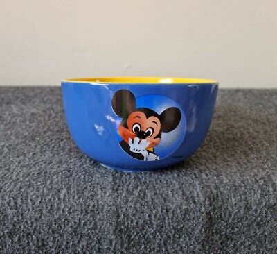 Yellow & Blue Esso Disneyland Paris Esso Mickey Mouse Cereal Soup Bowl 