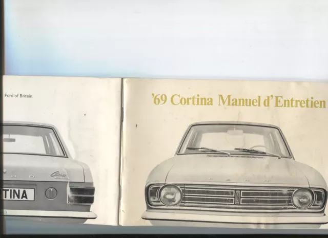 FORD  cortina berline notice d'entretien d'époque en francais octobre 1968