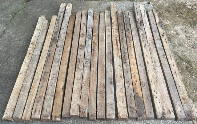 Lot of 20 1600's/1700's French Antique Oak Wood Floor Beams/Joists/Timbers