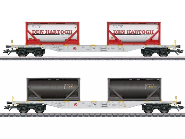 Marklin 47137 H0 Set 2 carri trasporto container AAE Sgns ep VI (AC)