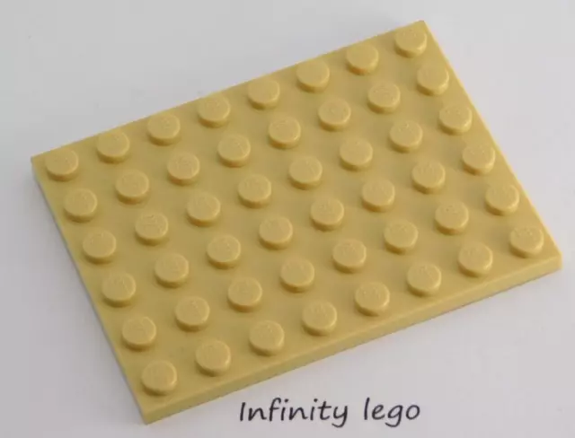 8 LEGO Tan / Beige Plate Base Board 6 x 8 (3036) - 8 Pieces