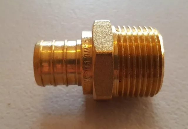 1 Pc. 3/4" Pex X 3/4" Male Npt Threaded Adapter Brass Crimp Fitting Lead Free