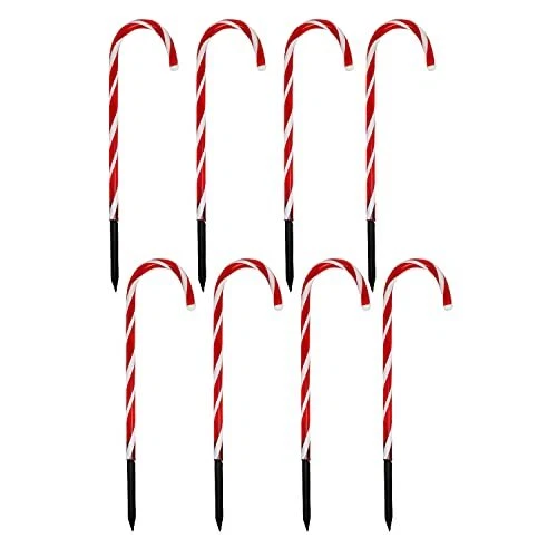 ToCi Lot de 8 bâtons de sucre à LED 47 cm - Guirlande lumineuse avec 56 LED - Fo