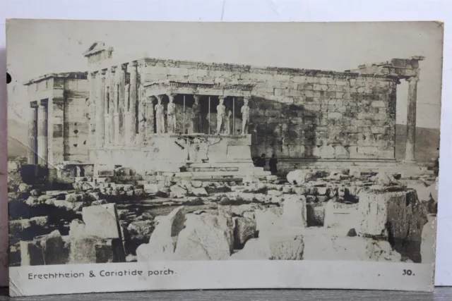 Greece Erechteion Cariatide Porch Postcard Old Vintage Card View Standard Postal