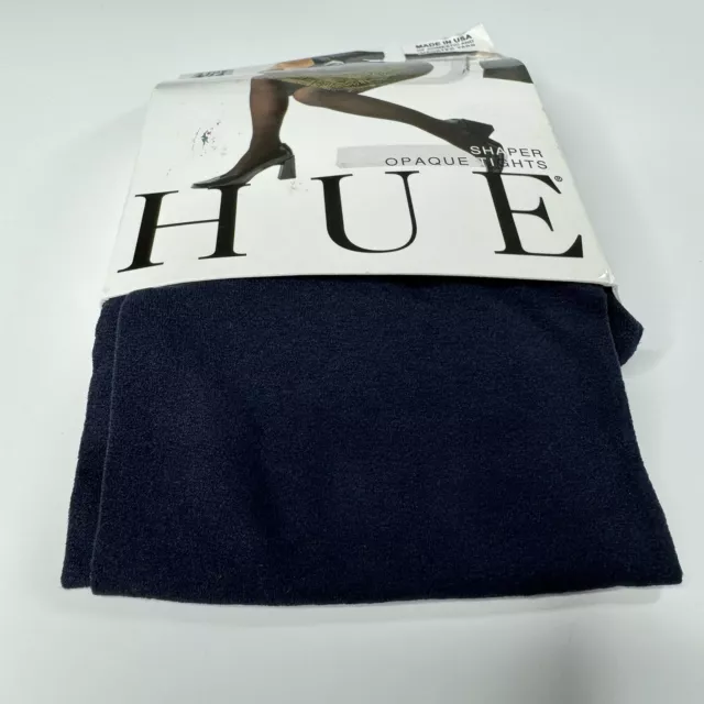 NWT HUE Shaper Opaque Tights Size 1 Fits 100-150 Lbs Navy Blue