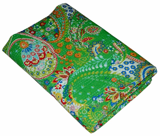 Manta decorativa tradicional de algodón Kantha colcha gudri indio