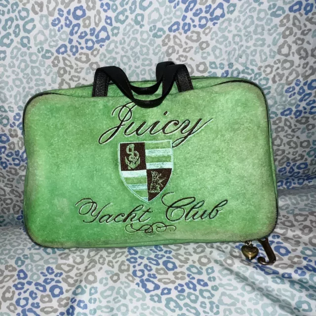 Vintage Green Juicy Couture Makeup Bag Cosmetic Case Terry - Juicy Yacht Club