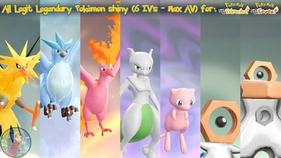 All Legit Legendary Pokemon Shiny For Pokemon Let S Go Pikachu Let S Go Eevee Eur 4 00 Picclick Fr