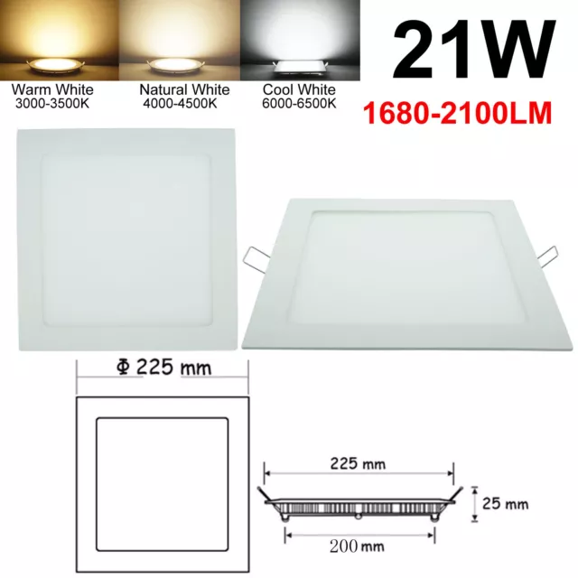 Dimmable Recessed LED Panel Light 9W 12W 15W 18W 21W Ceiling Down Lights Lamp