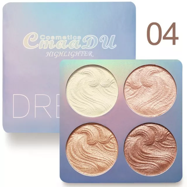 Cmaa-Du 4 Colours Baked Powder Face Contour Bronzing n Highlighter Palette 04