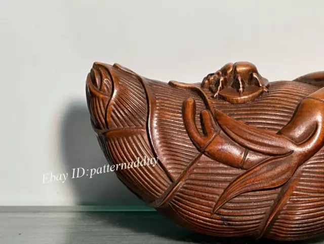 Old Antique Wooden Carved Tea Pot Ornaments with High Handles：节节高把把壶 2