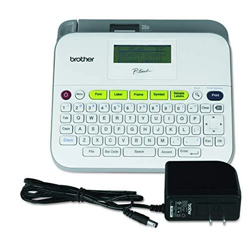 Brother P-Touch Label Maker Versatile Easy-to-Use Labeler PTD400AD AC Adapter...