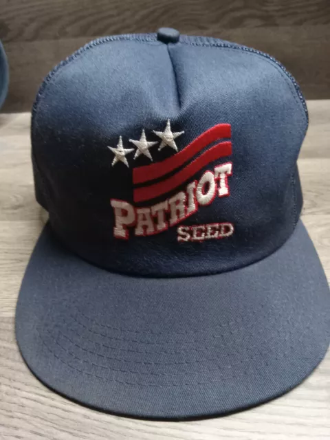 Vintage Patriot Seed Trucker Hat Mesh Farmer Feed Made In USA