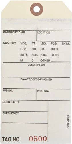 Aviditi Inventory Tags with Printed Carbonless Top Sheet 8 6 1/4" x 3 1/8" Co...