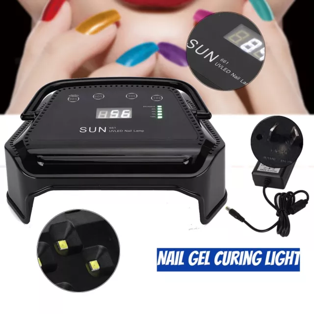 36W UV LED Nail Lamp Rechargeable Nail Gel Polish Dryer Art Curing Light AU Plug