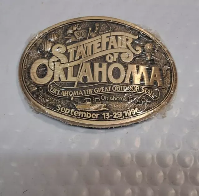 State Fair OKLAHOMA 1995 Solid Brass Belt Buckle Limited EDITION