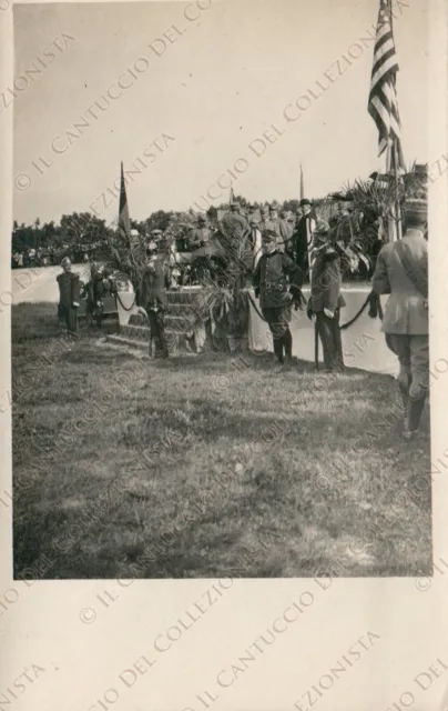 Cerimonia Re Vittorio Emanuele III Savoia Stato Maggiore WW1 Foto Militare