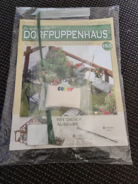 DORFPUPPENHAUS Ausgabe 153 - Modeliermasse, Blumendraht  1:12 In OVP