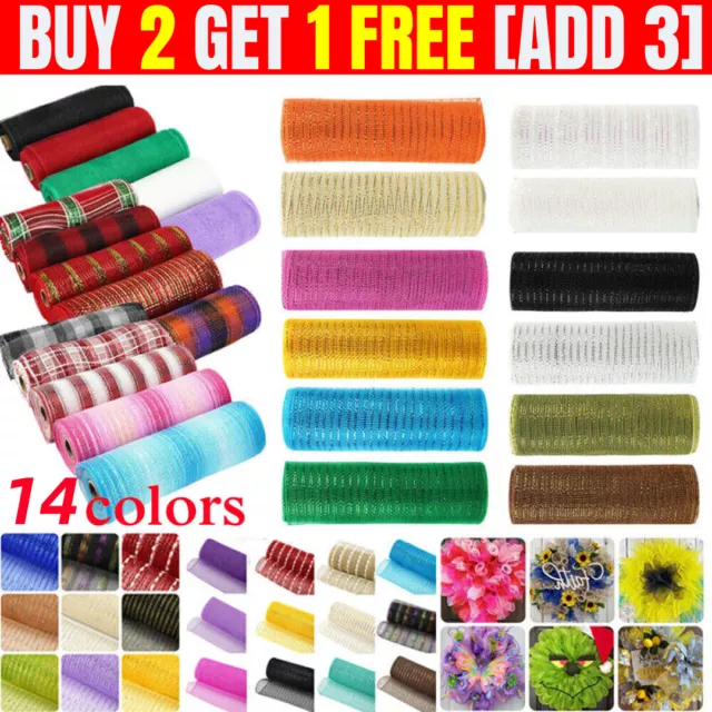 26cm x 10yard Mesh Deco Bow Making Net Roll Wreath Poly Crafts Ribbon Xmas Gift