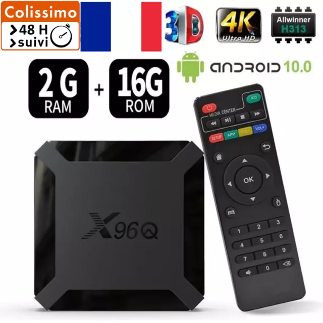 X96Q 2GB 16GB En Continu Android 10.0/Boîte TV 4K Quad-Core WiFi,4K HD,H.265