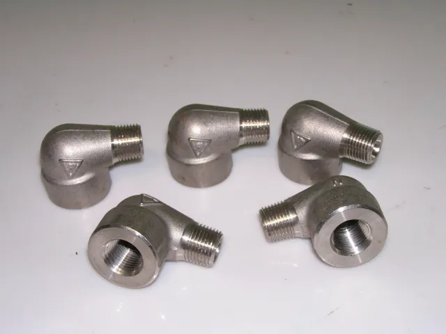5x Fitting Threaded Stainless Steel 1/2" Female x 1/2" Male Street Elbow Pipe