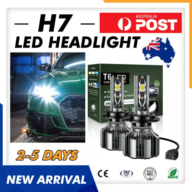 H7 46W 10000LM LED Headlight Conversion Globes Bulb Beam Kit Replace Philips、