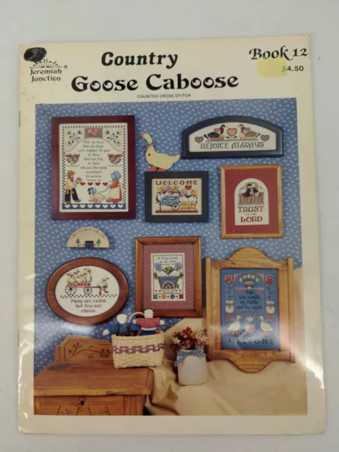 Vintage 1986 Country Goose Caboose Counted Cross Stitch Booklet Leaflet Patterns