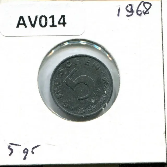 5 GROSCHEN 1968 AUSTRIA Coin #AV014C