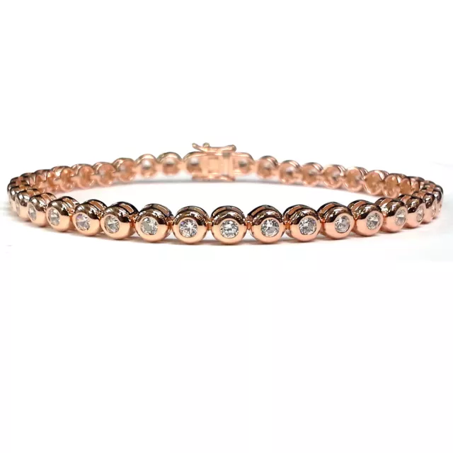 Jewelco London Dames Argent sterling Rose zircone cubique tennis bracelet