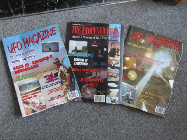 The Unopened Files (UFO Special) Issue 1  1996 & 2 Issues of UFO Magazine 1995