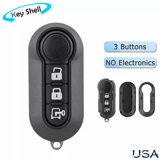 Flip Remote Key Shell Fob 3 Button for Ram Promaster 1500 2500 3500 RX2TRF198