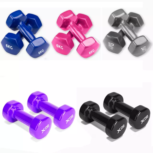 XN8 Vinyl Dumbbells Weights Aerobic Training Fitness Home Exercise Gym Strength
