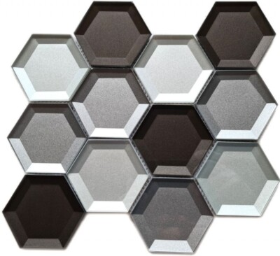 Braun Pâte de Verre Carreaux Mosaique 3D-Optik Braun Anthracite Fliesenpiegel MOS88-MO 