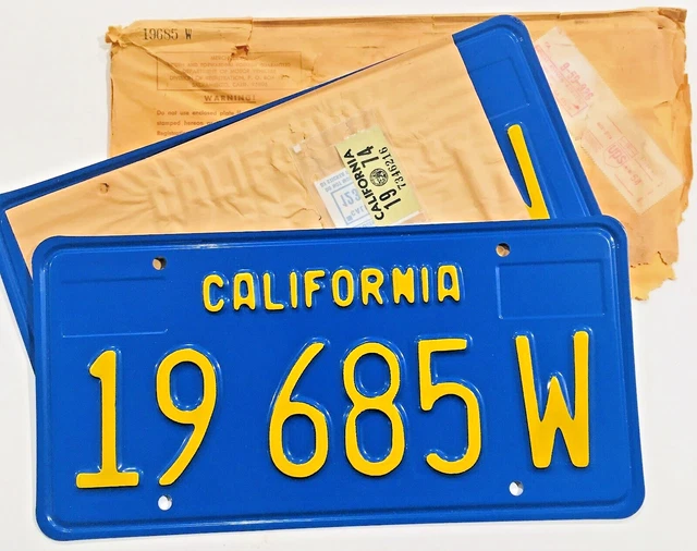 1970'S CALIFORNIA COMMERCIAL Truck License Plates 1974 Chevy 4x4 Ford F