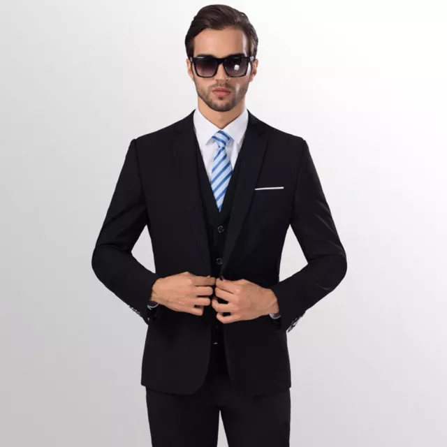 Abito Blazer Da Uomo In 2 Pezzi Top Slim Cappotto Da Smoking Pantaloni ☆