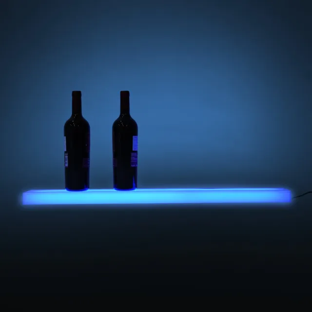 2 PCS LED Liquor Bottle Display Shelf Wall Mounted Acrylic Lighted Bar Shelf