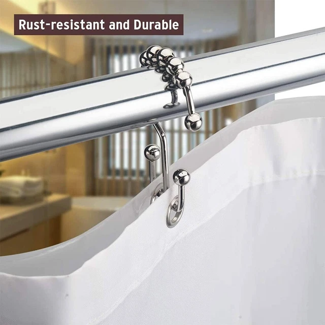 Rideau de douche solides et robustes crochets suspendus rideau et doublure ensem