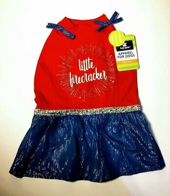 Top Paw Apparel for Dogs Little Firecracker Dress Glows in the Dark Size M