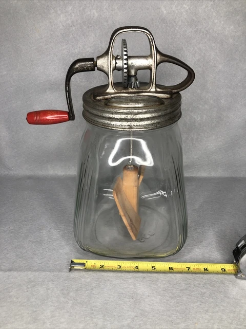 Vintage Antique SCC Butter Churn Jar 8 Qt.? Wooden Paddles Original Large Vintage Antique SCC Butter Churn Jar 8 Qt.? Wooden Paddles Original Large