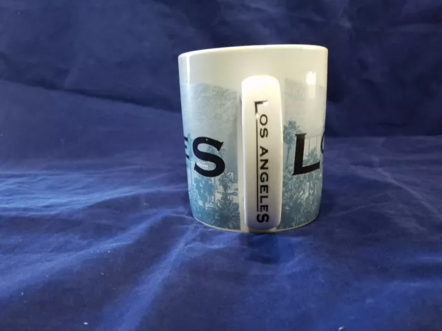 STARBUCKS Barista 2002 Los Angeles Blue Skyline Series Ceramic Coffee Mug Cup LA