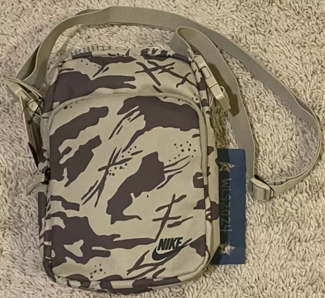 Nike Heritage Camo Crossbody Bag-Limestone/Black-One Size 4L #DQ5934 250