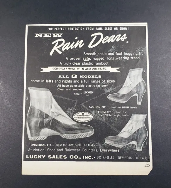 1956 Print AD Lucky Sales Rain Dears Womens Plastic Rain Sleet Snow Boot AD1-2